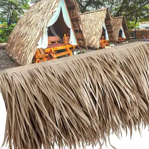 Leisuretouch Dry Artificial Thatch Synthetic Thatched Roofing Leaf Grass Tile Palm Roof Thatch Roof Synthetic