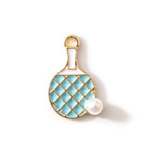 Nouveau alliage de bricolage galvanoplastie goutte à goutte accessoires Mini perle Ping Pong raquette dessin animé bijoux pendentif Bracelet pendentif - Product Image 4