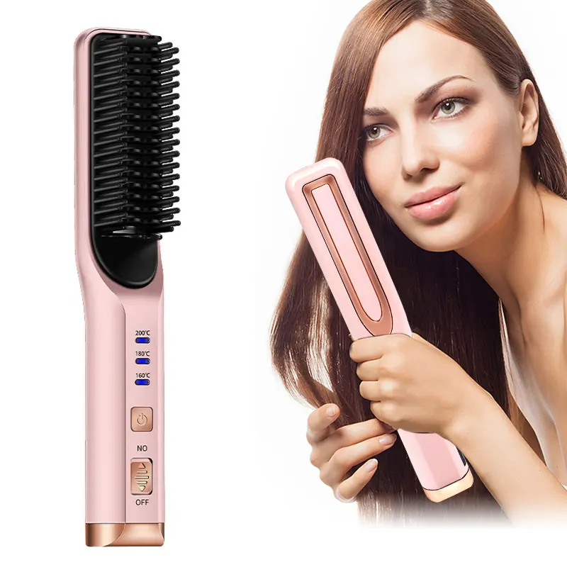 Electric Heater Hair Straightening brush USB Wireless Hair Straightener