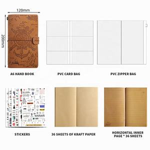 A6 Vintage cuir européen carnet de voyage Portable créatif cahier A4 taille PU couverture rigide papeterie pour cadeau - Product Image 3