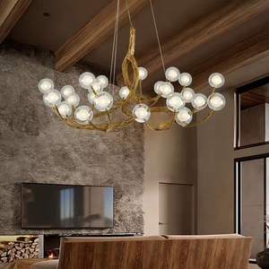 TYSON Vintage Retro Home Decor LED Suspension Arbre Branche Verre Bulle <span class=keywords><strong>Lustre</strong></span> Bar <span class=keywords><strong>Lustre</strong></span> - Product Image 4