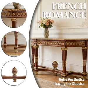 Table d'entrée en bois massif d'<span class=keywords><strong>acajou</strong></span> sculptée à la main sur mesure, table console rustique antique en bois pour villa - Product Image 2