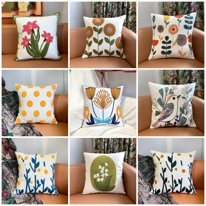 Fundas De Almohada bordadas con flores de estilo marroquí, funda de almohada decorativa de granja de algodón para sofá, funda de cojín para dormitorio, uso doméstico - Product Image 1