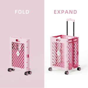 Logo personnalisé Mesh <span class=keywords><strong>Design</strong></span> Pratique Panier Pliable avec 4 Roues pour Pique-Nique Camping - Product Image 5