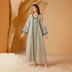 SW021 Vestido de malla de moda de mujer musulmana occidental modesto Abaya modesto para otoño Estilo de Oriente Medio Comercio transfronterizo para Amazo - Product Image 4