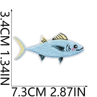 Patch brodé thermocollant en tissu, motifs animaux marins, algues et coquillages, pour vêtements, chapeaux et sacs