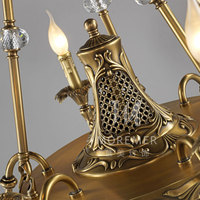 VHFactory Lustres LED personnalisés de haute qualité de style français tout en cuivre sculpté pour la décoration intérieure des villas et des hôtels