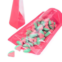 Sachet alimentaire thermoscellable semi-transparent avec fermeture éclair, pochette verticale pour emballage alimentaire en plastique