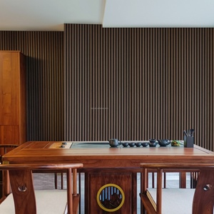 चारकोल रूम विभाजक स्लवाल ध्वनि ध्वनिक लकड़ी स्लेट दीवार पैनल - Product Image 4