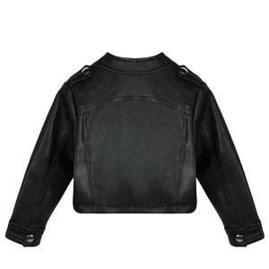 Offres Spéciales filles Pu <span class=keywords><strong>Veste</strong></span> en faux <span class=keywords><strong>cuir</strong></span> noir <span class=keywords><strong>veste</strong></span> cool motif petites filles de mode manteau - Product Image 3