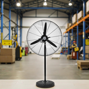 Ventilador Industrial de Pedestal Redondo de Metal de 20/26/30 Pulgadas, Refrigerado por Aire, 3 Velocidades, Alta Eficiencia, para Uso en Exteriores, Hoteles y Ventilación Industrial - Product Image 4