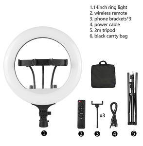Anneau lumineux de téléphone de 14 pouces avec miroir MJ36 pour cils pour <span class=keywords><strong>Tik</strong></span> <span class=keywords><strong>Tok</strong></span> Selfie trépied support sac de transport bas prix OEM photographique - Product Image 6