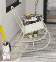 Fauteuil Papasan SunnyFeel Moderne en Forme de Crabe, Chaise à Bascule à Ressorts pour Extérieur, Banc de Jardin en Fer par Niceway Home
