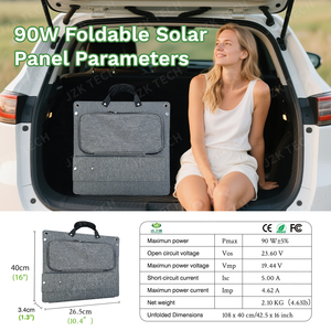 Système d'énergie solaire portable pliable 90W pour le camping en plein air, les voyages et les situations hors réseau, chargeur portable pour appareils mobiles - Product Image 2