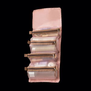 Trousse de toilette portable de grande capacité, trousse à cosmétiques de voyage en maille, sac de rangement détachable - Product Image 1