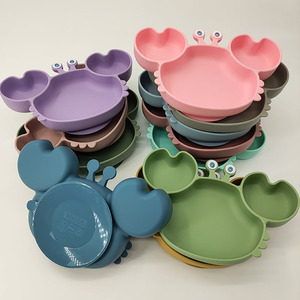Eco Friendly Silicone <b>6</b> Piece Animal Face Serving Plates <b>for</b> Kids and Babies Multifunctional <b>Dinnerware</b> <b>Set</b> Safe Food Plates - Product Image 1