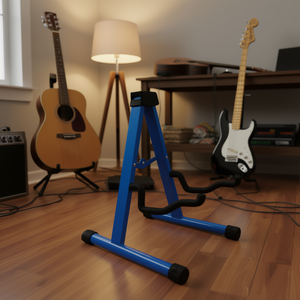 Soporte Doble para Guitarra Azul, Ajustable, Resistente, Plegable, Universal, para Guitarra Acústica, Eléctrica, Bajo, Mandolina, Violonchelo - Product Image 2
