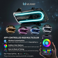 Phares avant VLAND personnalisés avec éclairage LED RGB pour Dodge Charger RT SXT SRT SRT8 2011 2012 2013 2014
