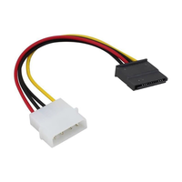 Kabel Daya Hard Drive SATA Tipe-D 4-Pin Adaptor Serial Jaket PVC Fungsi Magnetik Konduktor CCA 15CM Komputer Superlink/OEM