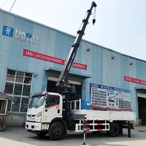 HAOY 8 Ton Manipulator With Working Basket Remote Control Telescopic Loader Lorry Truck Crane