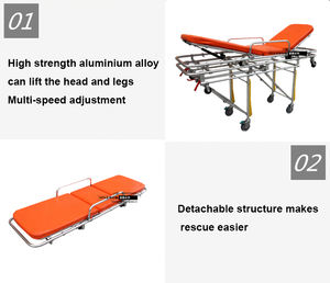 Ospedale manuale fonte di alimentazione in alluminio emergenza ambulanza lettino pieghevole sedia a rotelle con funzioni di risposta alle emergenze - Product Image 5