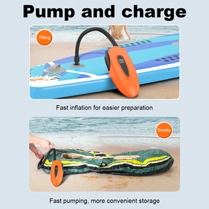 12000mAh SUP pompe électrique Portable arrêt automatique lumière LED adaptée aux tentes de planches à pagaie 20PSI Mattre double alimentation - Product Image 4