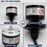 Encodeur rotatif à arbre authentique E50S8-3600-3-T-24 12-24VDC avec sortie de phase A/B/Z, encodeur rotatif incrémental