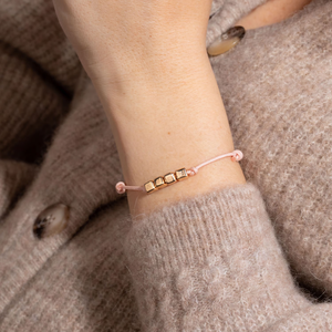 Bracelet personnalisé avec perles initiales, cube, dés, cordon, corde, acier inoxydable, baptême, première communion, cadeau <span class=keywords><strong>pour</strong></span> enfants, souvenir familial - Product Image 4