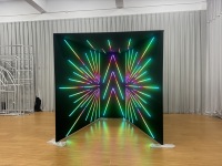 Cabine photo 360° avec éclairage LED, structure en aluminium, impression personnalisée pour événements