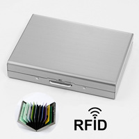 Portefeuille en acier inoxydable avec 10 emplacements pour cartes RFID, porte-cartes de crédit en métal, étui de protection pour cartes de crédit en acier inoxydable pour homme ou femme