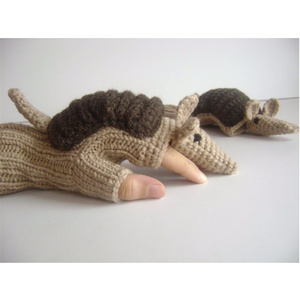 Mitaines en tricot d'animaux au crochet en gros, costumes d'animaux faits à la main, chauffe-bras longs sans doigts, gants marionnettes personnalisés - Product Image 1