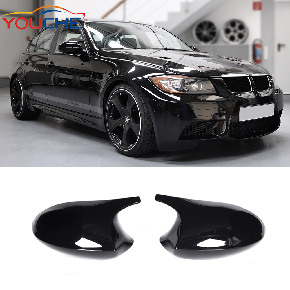 M look АБС-пластик глянцевые черные Автомобильные Боковые зеркала крышки для BMW 3 серии E90 E91 E92 E93 pre-LCI 2006-2009