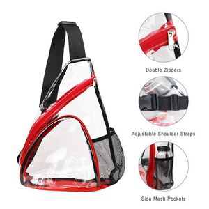 Sac à dos transparent à bandoulière approuvé pour les stades, fabriqué en usine BSCI, sac à bandoulière en PVC transparent - Product Image 2
