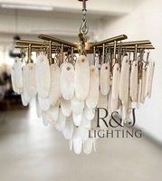 Lustre rond en albâtre, éclairage moderne, lustre en cristal pour salon, luminaire de plafond moderne et simple, hall d'hôtel