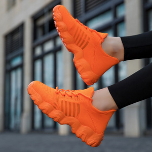 Zapatillas deportivas gruesas de malla tejida para mujer, zapatos ligeros para caminar informales - Product Image 3