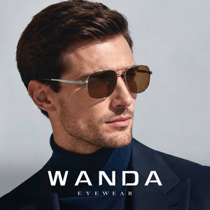 AR Mavi Kaplamalı Hafif Çizilmeye Dayanıklı Cam Lensli Su Geçirmez Erkekler İçin OEM Kare Titanyum Çerçeveli Güneş Gözlüğü - Product Image 1