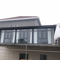 Verrière de jardin panoramique quatre saisons en alliage d'aluminium et verre, moderne et personnalisée pour l'extérieur résidentiel