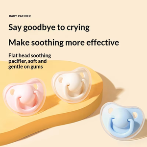 Vente flash - Sucette en silicone en <span class=keywords><strong>forme</strong></span> de cœur pour bébé de 0 à 12 mois, impression manuelle, sécurité alimentaire - Product Image 1