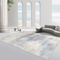 Tapis de sol luxueux ultra épais en peluche, motif rayé moderne, dos antidérapant, tapis doux, résistant aux taches, facile à nettoyer pour le salon