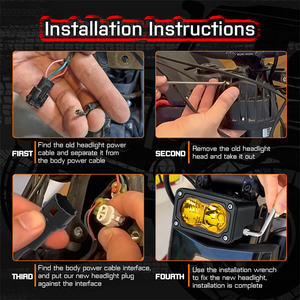 Feux de brouillard auxiliaires jaunes de 3 pouces, faisceau combiné, 20 W, phare de moto, LED pour Talaria Sting R Mx4 Mx3 21-25 - Product Image 2