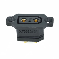 Conector Amass XT90E-F XT90E-M XT90E(2+2)-F para Montaje en Pared o Panel, Negro, IP40, Latón Chapado en Oro, 45A DC500V