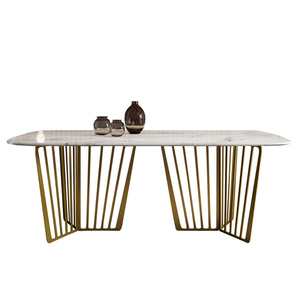 Autres <span class=keywords><strong>japonais</strong></span> <span class=keywords><strong>pas</strong></span> cher maison simple <span class=keywords><strong>marbre</strong></span> meubles en métal ensemble de table de salle à manger - Product Image 6