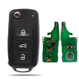 DMKEY Flip car key fob 5K0837202AD 3button ID48 Chip 434Mhz for Volkswagen VW Passat Polo Seat Beetle Golf folding remote key