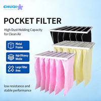 Filtre à sac F8 595x595x600mm, efficacité 85-95%, 50-65Pa, joint EVA, faible résistance pour l'alimentation en air des cabines de peinture, filtre de poche AHU