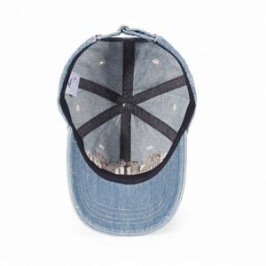 Casquettes et chapeaux originaux d'usine en gros, logo brodé, casquettes de baseball en denim bleu clair - Product Image 6