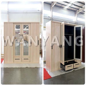 <span class=keywords><strong>Armoire</strong></span> de rangement moderne personnalisée avec éclairage LED, en bois imprimé et acier, pour chambre à coucher, avec portes vitrées - Product Image 4