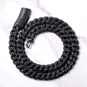 VVS Moissanite Black Plated <b>Iced</b> <b>Out</b> <b>Chain</b> Jewelry 9mm 13mm S925 Silver Black Diamond Cuban Link <b>Chain</b> Hip Hop Fashion Jewelry - Product Image 1