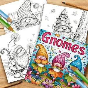 Libro para Colorear de Gnomos al por Mayor para Adultos y Niños, Regalos para Fiestas de Cumpleaños y Días Festivos, Libros de Aprendizaje para Niños, Servicios de Impresión de Libros para Colorear - Product Image 1