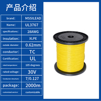 Spot gros UL3767 fil électrique 28AWG sans halogène XLPE fil cuivre étamé 105 degrés batterie borne fil de plomb