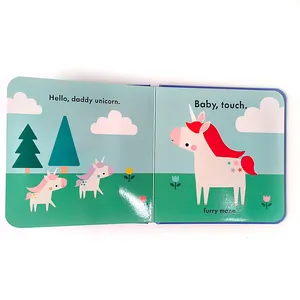 Customized Children Books Printing Touch Book Unicorns Story Hardcover Books For Kids Full Color Board Best Gifts For Babies